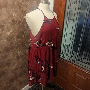 Floral Red Halter Dress